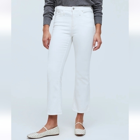 Madewell Petite Kick Out Crop Jeans in Pure White size 26P NWT - Picture 2 of 14